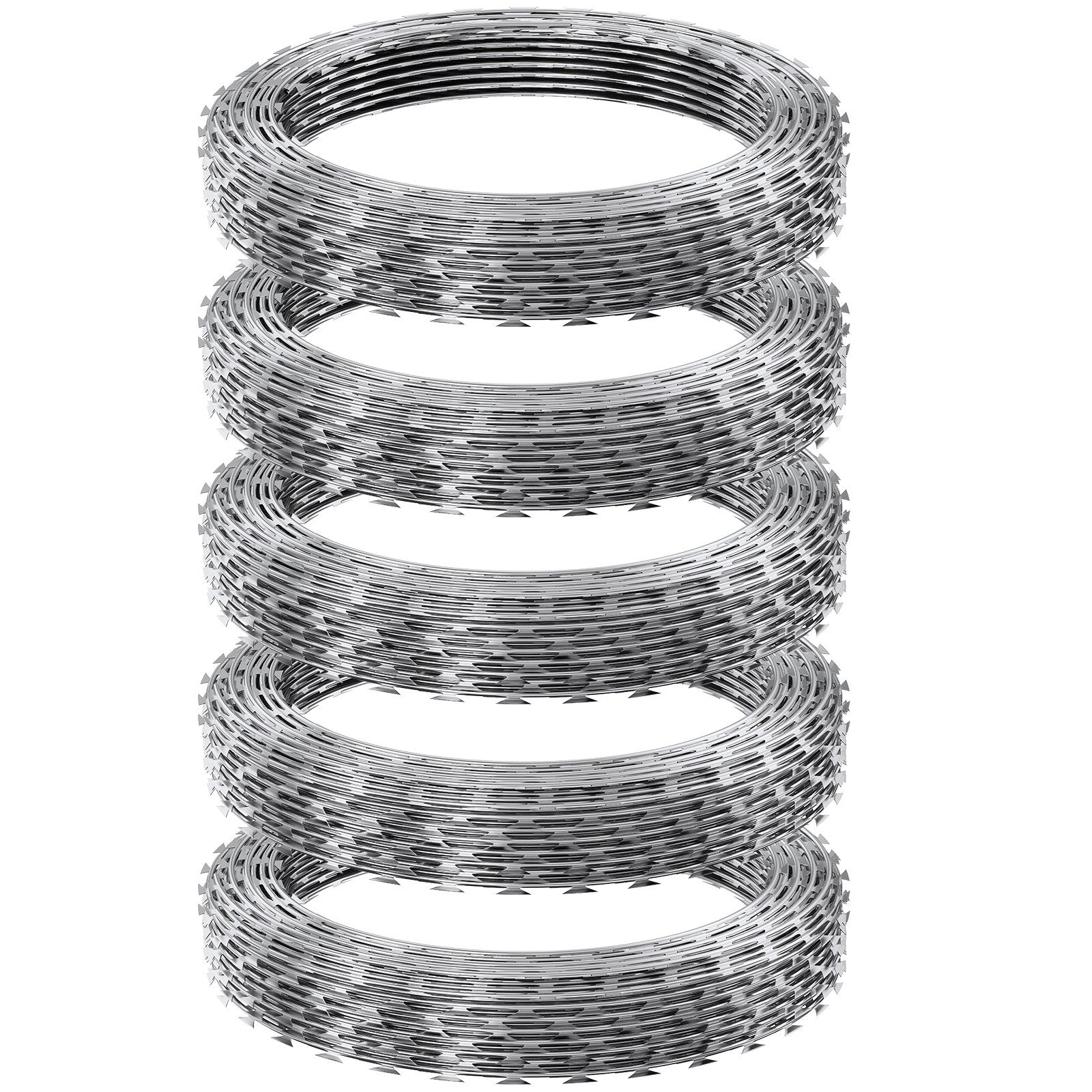 Razor Wires, 246 ft Razor Barbed Wire, 5 Rolls Razor Wire Fencing Razor Fence, Razor Ribbon Barbed Wire V952-JSSWDPCS250YXWEIKV0