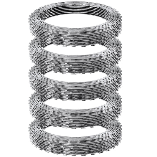 Razor Wires, 246 ft Razor Barbed Wire, 5 Rolls Razor Wire Fencing Razor Fence, Razor Ribbon Barbed Wire V952-JSSWDPCS250YXWEIKV0