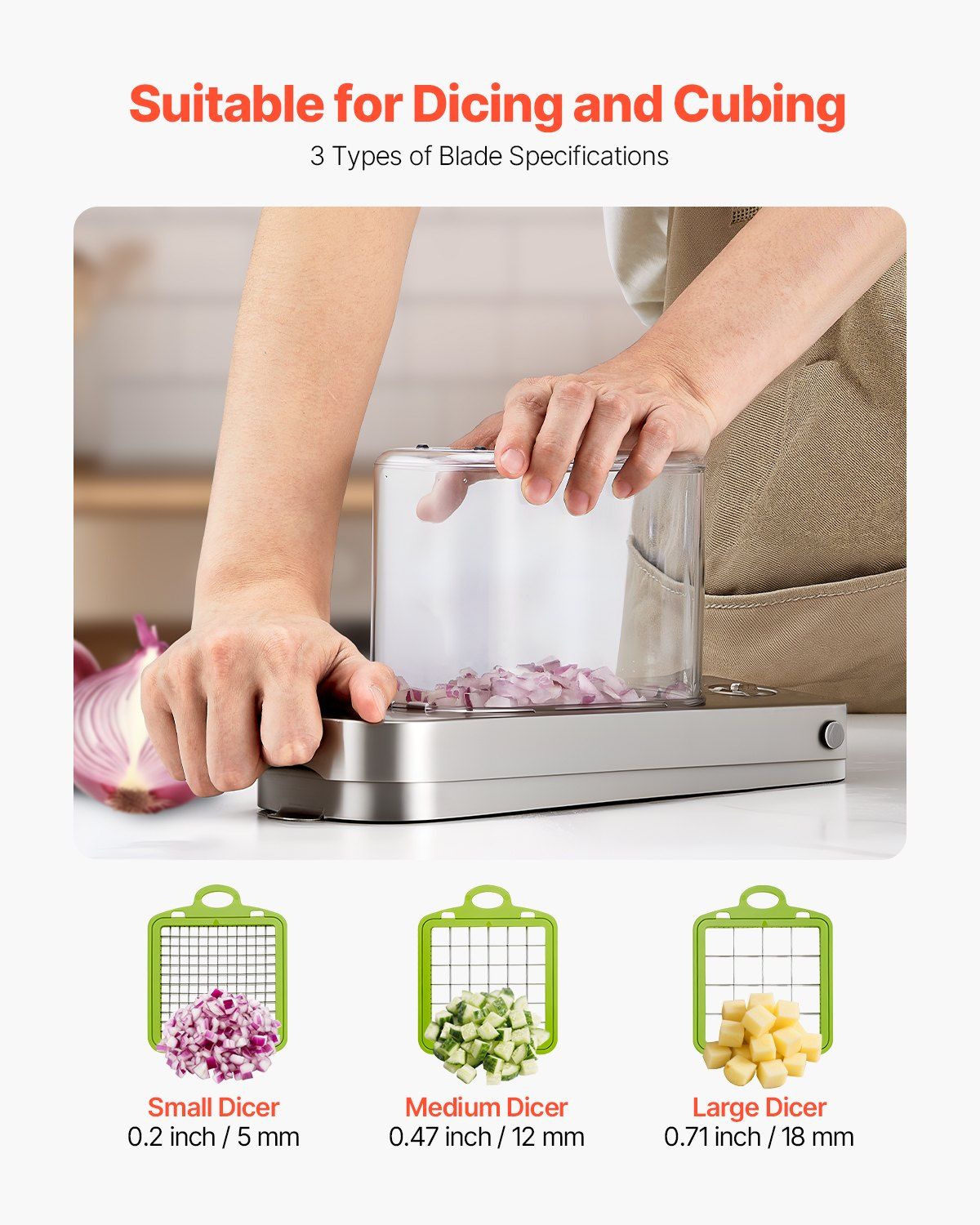 Vegetable Chopper, Food Veggie Cutter with 3 Stainless Steel Blades, Onion Slicer with Container, Salad V952-JSSWQSJQDQP3E6X76002V0