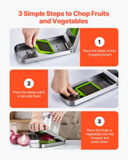 Vegetable Chopper, Food Veggie Cutter with 3 Stainless Steel Blades, Onion Slicer with Container, Salad V952-JSSWQSJQDQP3E6X76002V0