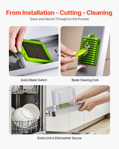Vegetable Chopper, Food Veggie Cutter with 3 Stainless Steel Blades, Onion Slicer with Container, Salad V952-JSSWQSJQDQP3E6X76002V0