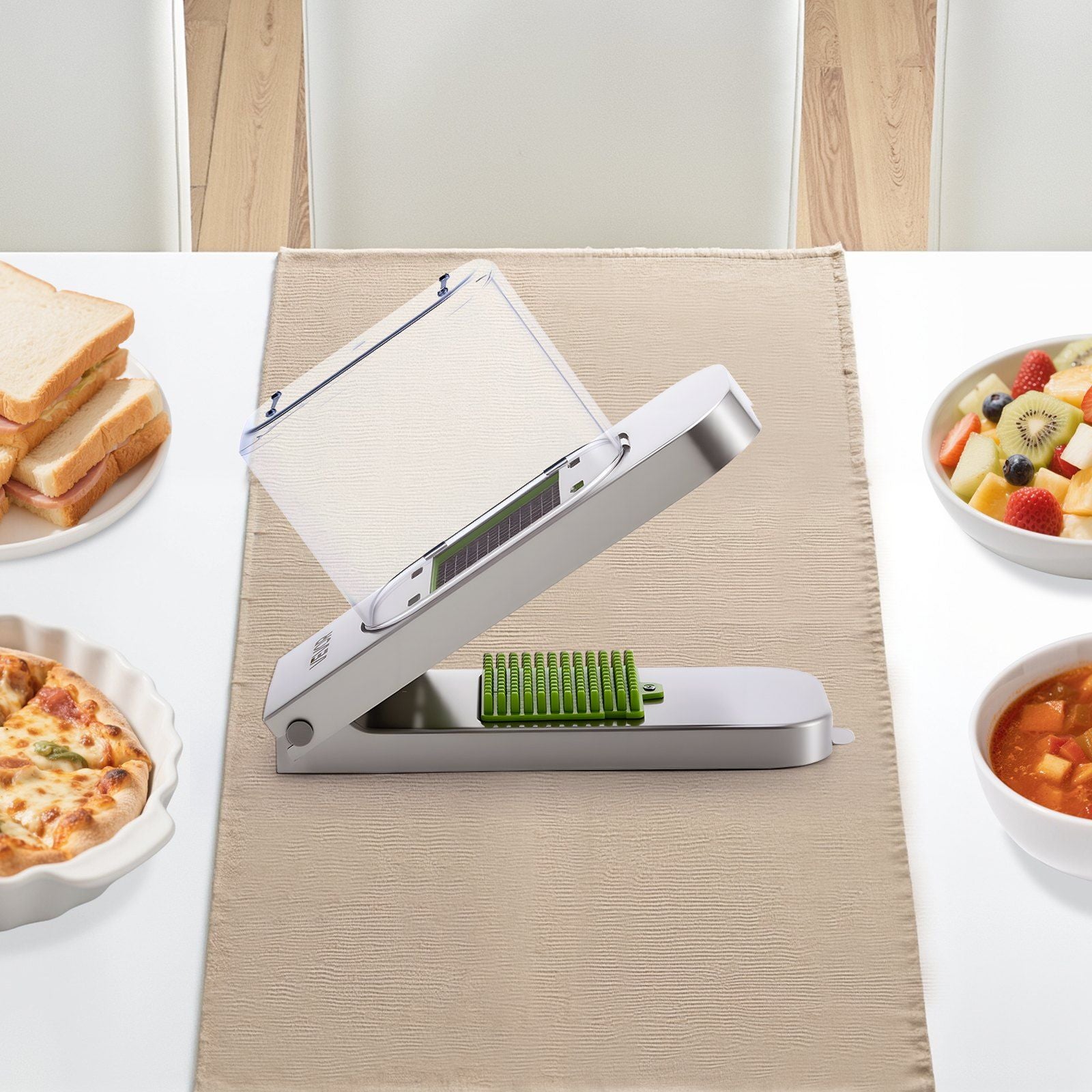 Vegetable Chopper, Food Veggie Cutter with 3 Stainless Steel Blades, Onion Slicer with Container, Salad V952-JSSWQSJQDQP3E6X76002V0