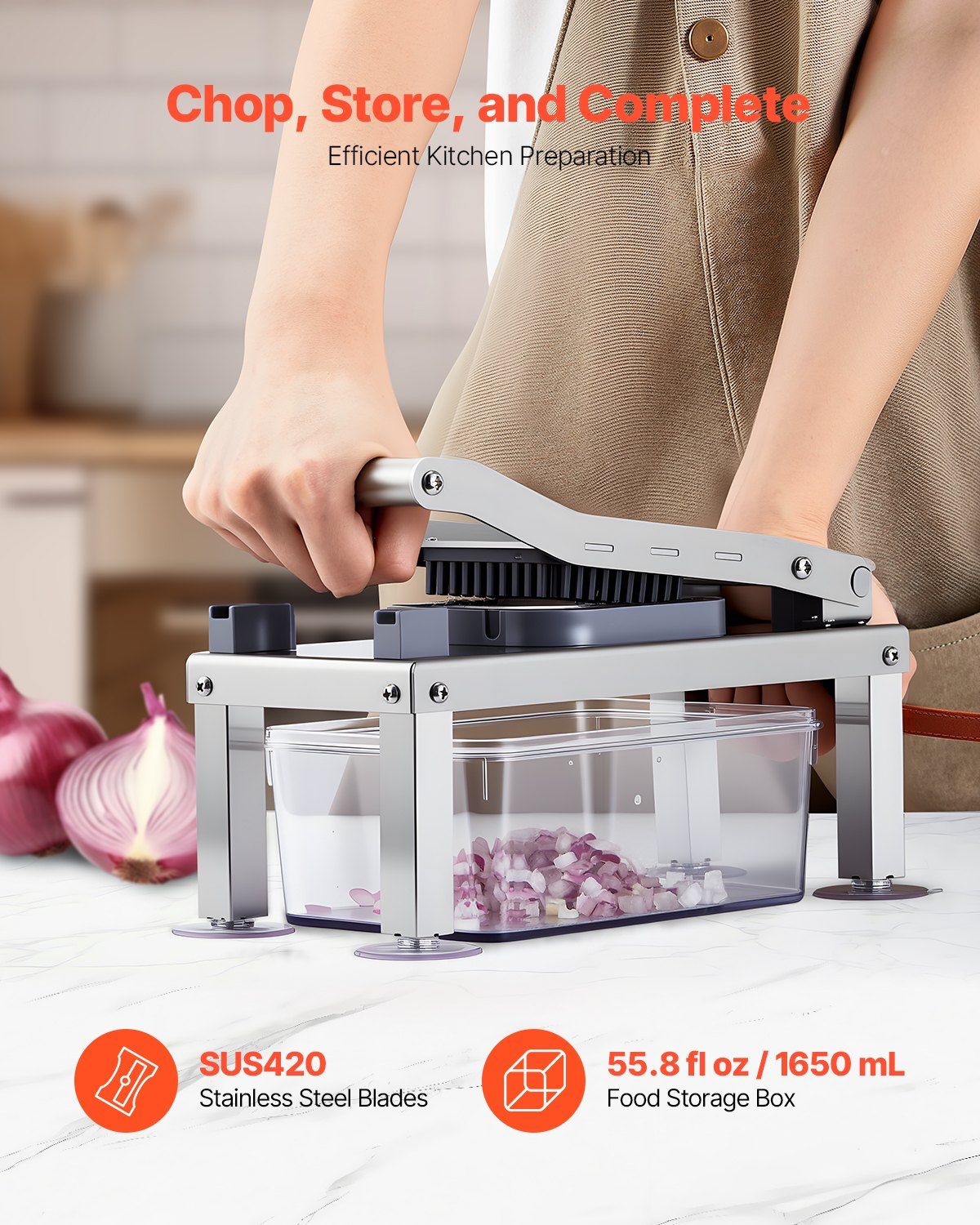 Vegetable Chopper Mandoline Slicer, All-in-1 Food Veggie Cutter with 9 Stainless Steel Blades, Cheese Grater V952-JSSWQSJQDQSQMTONT002V0