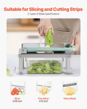 Vegetable Chopper Mandoline Slicer, All-in-1 Food Veggie Cutter with 9 Stainless Steel Blades, Cheese Grater V952-JSSWQSJQDQSQMTONT002V0