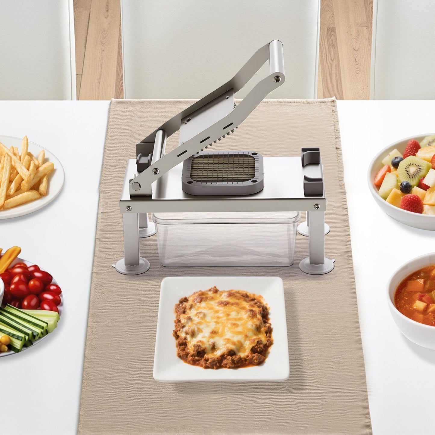 Vegetable Chopper Mandoline Slicer, All-in-1 Food Veggie Cutter with 9 Stainless Steel Blades, Cheese Grater V952-JSSWQSJQDQSQMTONT002V0