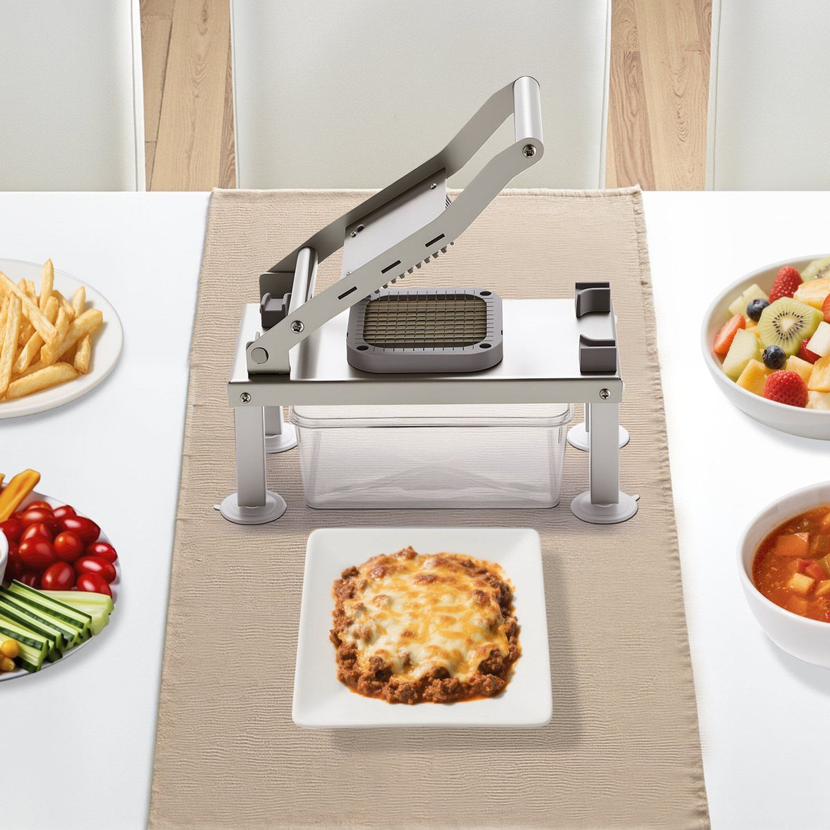 Vegetable Chopper Mandoline Slicer, All-in-1 Food Veggie Cutter with 9 Stainless Steel Blades, Cheese Grater V952-JSSWQSJQDQSQMTONT002V0