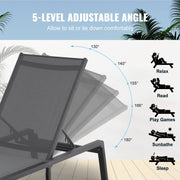 Chaise Lounge Chair Outdoor, Aluminum Patio Lounge Chair with Adjustable 5-Position, Folding Pool Lounge V952-JSTYGDTYSHSKFZGT3V0
