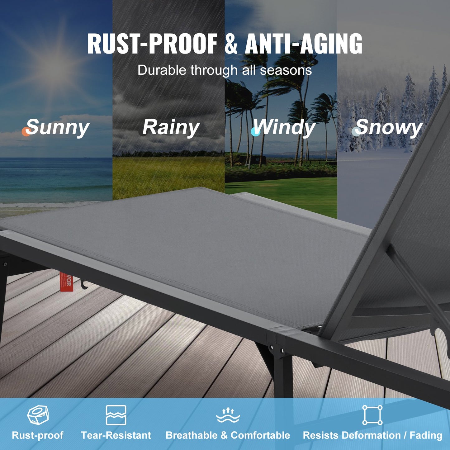 Chaise Lounge Chair Outdoor Patio Lounge Chair Adjustable 5-Position 2 pcs V952-JSTYGDTYSHSKGTUY1V0