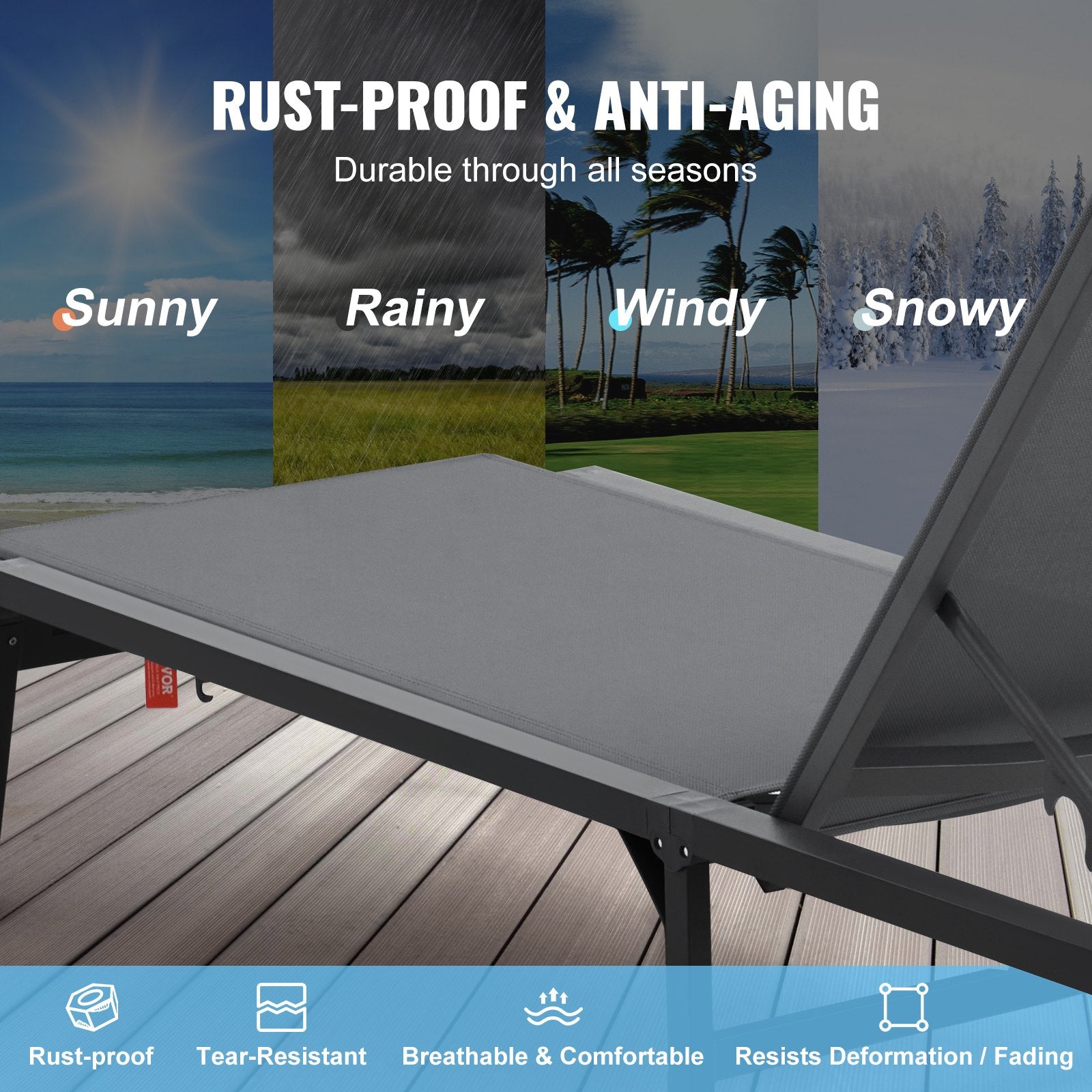 Chaise Lounge Chair Outdoor Patio Lounge Chair Adjustable 5-Position 2 pcs V952-JSTYGDTYSHSKGTUY1V0