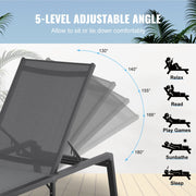 Chaise Lounge Chair Outdoor Patio Lounge Chair Adjustable 5-Position 2 pcs V952-JSTYGDTYSHSKGTUY1V0