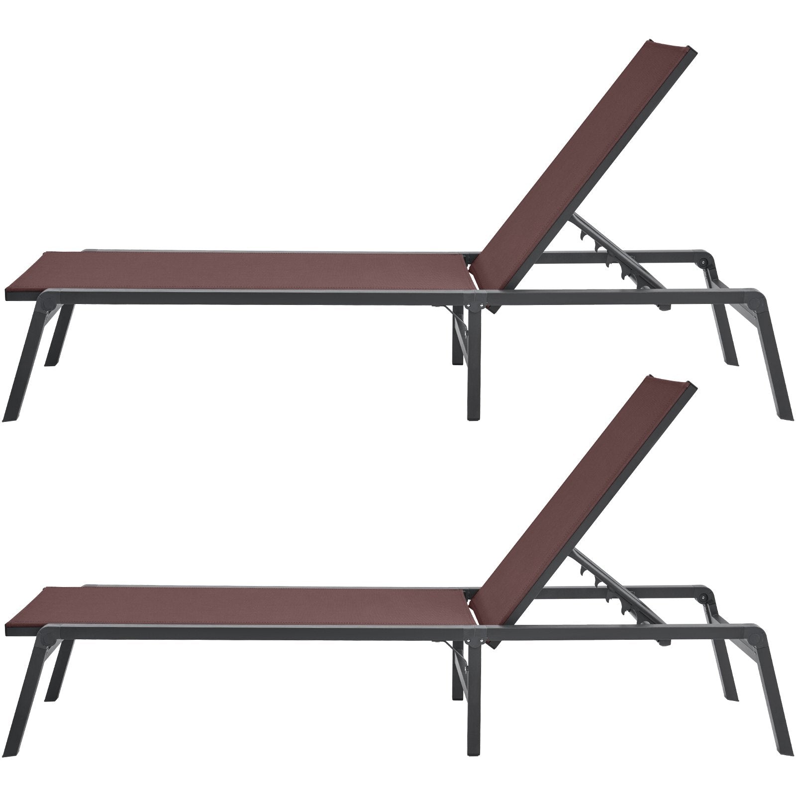 Chaise Lounge Chair Outdoor Patio Lounge Chair Adjustable 5-Position 2 pcs V952-JSTYGDTYZSKZ22E76V0
