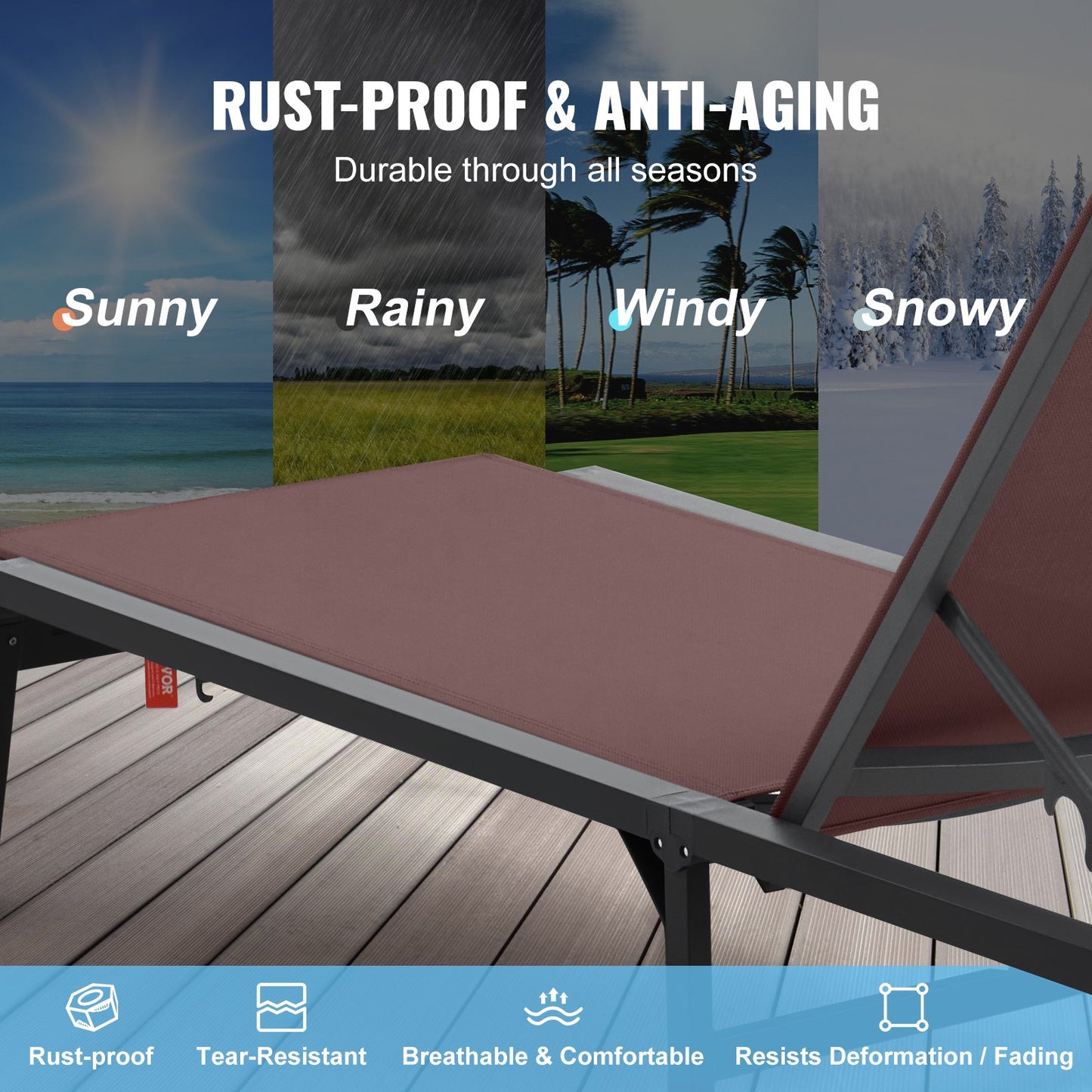Chaise Lounge Chair Outdoor Patio Lounge Chair with Adjustable 5-Position V952-JSTYGDTYZSKZQSE59V0