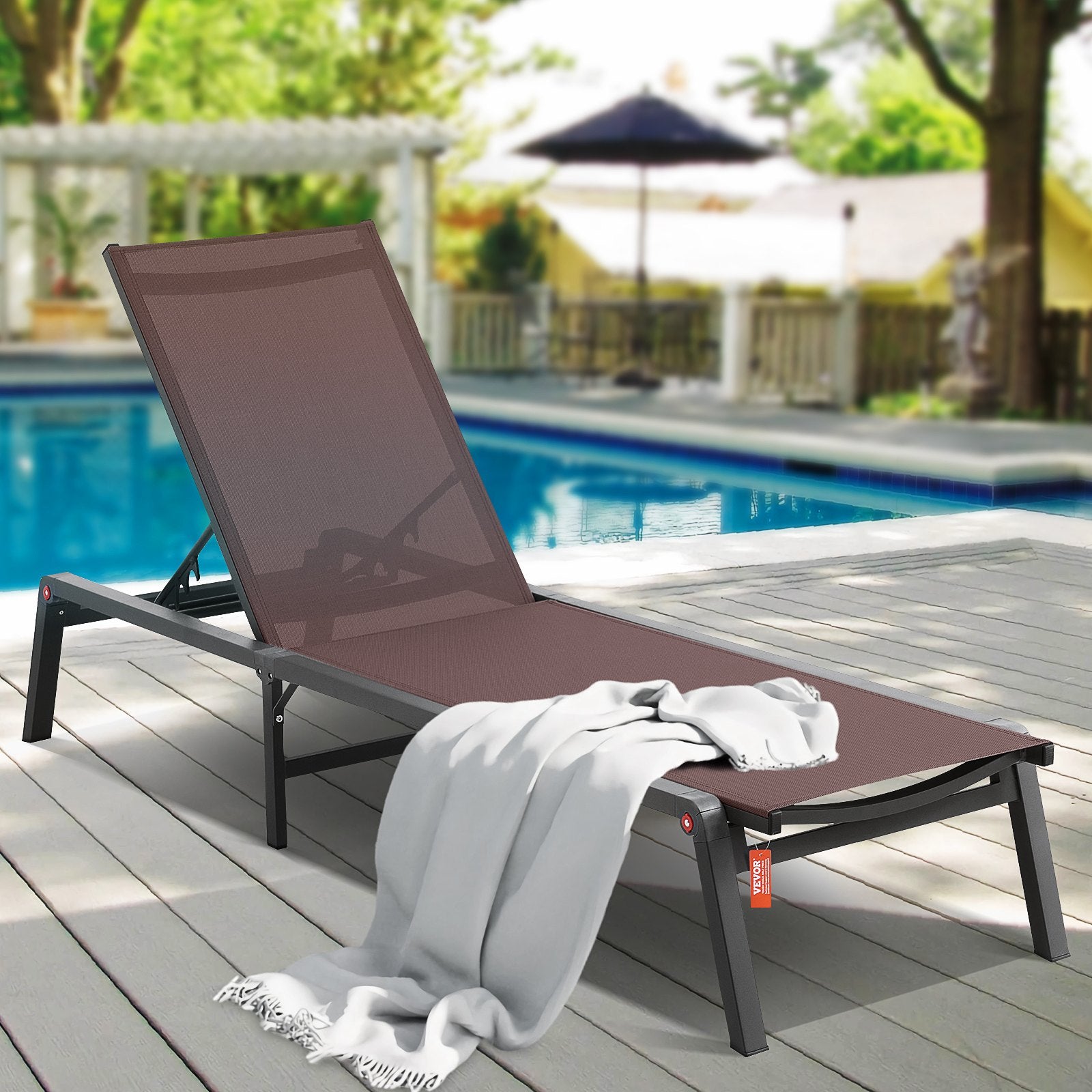 Chaise Lounge Chair Outdoor Patio Lounge Chair with Adjustable 5-Position V952-JSTYGDTYZSKZQSE59V0