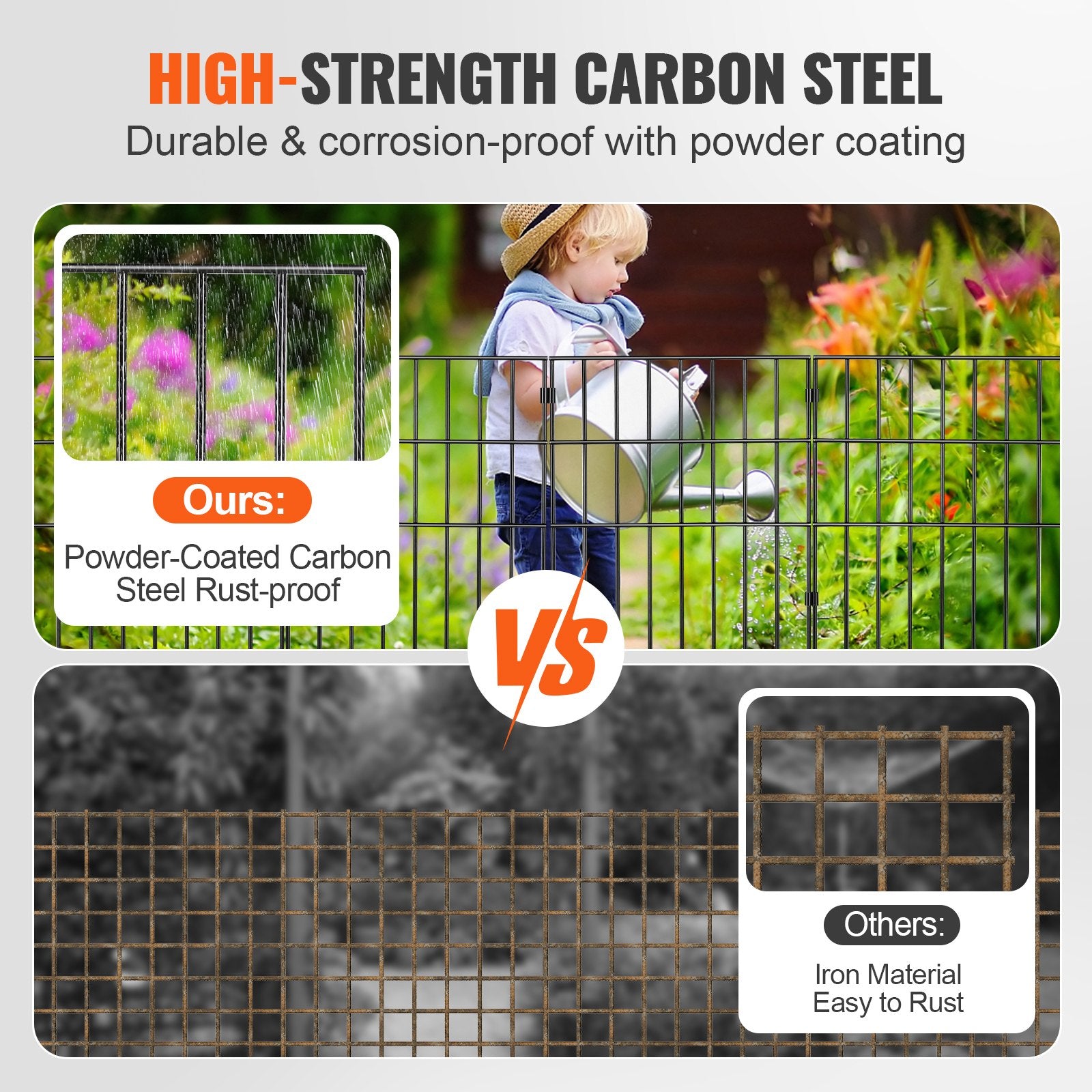 Garden Fence, No Dig Fence 44(H)x33(L)cm Animal Barrier Fence, Underground Decorative Garden Fencing with V952-JSWL1713INCH25Y8XV0