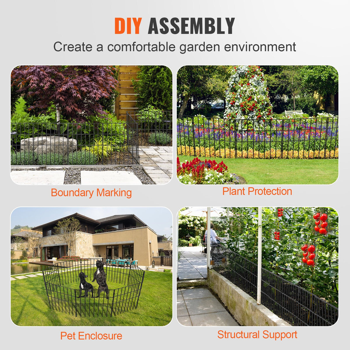 Garden Fence, No Dig Fence 44(H)x33(L)cm Animal Barrier Fence, Underground Decorative Garden Fencing with V952-JSWL1713INCH25Y8XV0