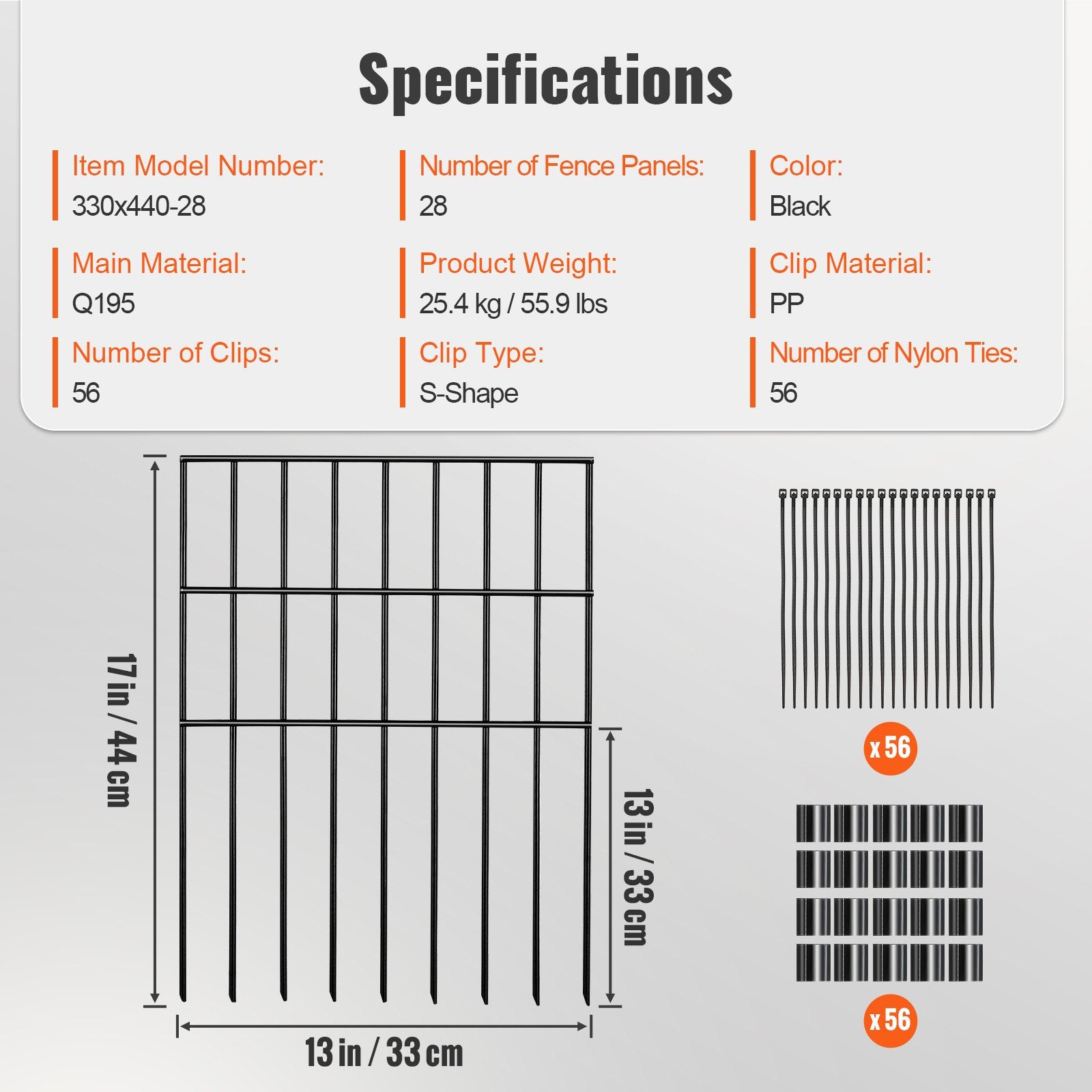 Garden Fence, No Dig Fence 44(H)x33(L)cm Animal Barrier Fence, Underground Decorative Garden Fencing with V952-JSWL1713INCH25Y8XV0