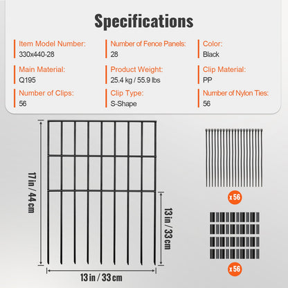 Garden Fence, No Dig Fence 44(H)x33(L)cm Animal Barrier Fence, Underground Decorative Garden Fencing with V952-JSWL1713INCH25Y8XV0