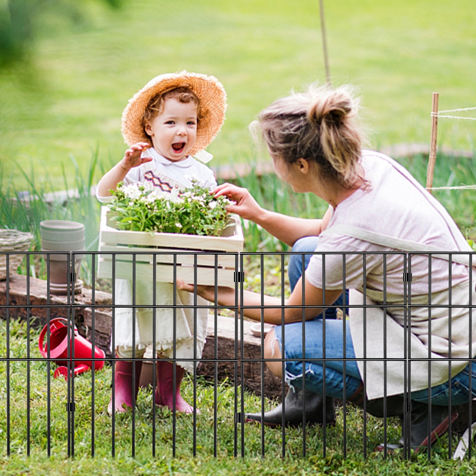 Garden Fence, No Dig Fence 44(H)x33(L)cm Animal Barrier Fence, Underground Decorative Garden Fencing with V952-JSWL1713INCH25Y8XV0