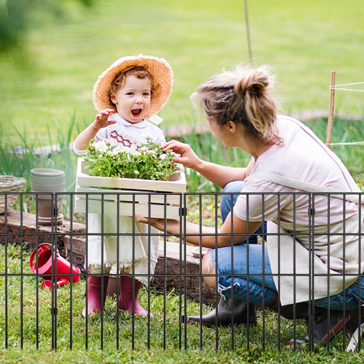 Garden Fence, No Dig Fence 44(H)x33(L)cm Animal Barrier Fence, Underground Decorative Garden Fencing with V952-JSWL1713INCH25Y8XV0