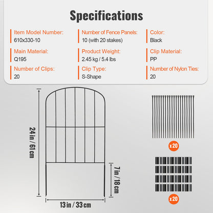 Garden Fence, No Dig Fence 61 x 33 cm Animal Barrier Fence, Underground Decorative Garden Fencing with 5.08 V952-JSWL2413INCHO06VPV0