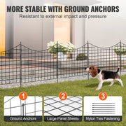Garden Fence, 75x93 cm Animal Barrier Fence, Underground Decorative Garden Fencing with 6.38 cm Spike V952-JSWL385295INRNI2VV0