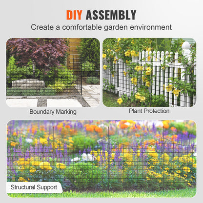 Garden Fence, 75x93 cm Animal Barrier Fence, Underground Decorative Garden Fencing with 6.38 cm Spike V952-JSWL385295INRNI2VV0