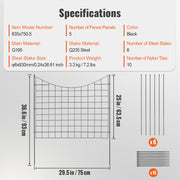 Garden Fence, 75x93 cm Animal Barrier Fence, Underground Decorative Garden Fencing with 6.38 cm Spike V952-JSWL385295INRNI2VV0