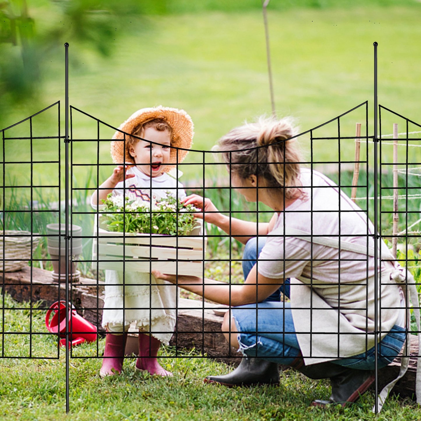 Garden Fence, 75x93 cm Animal Barrier Fence, Underground Decorative Garden Fencing with 6.38 cm Spike V952-JSWL385295INRNI2VV0
