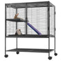 36" Metal Small Animal Cage 2-Tier Rolling Ferret Cage with Tray A Ramp V952-JSXDL322233IWSCUUV0