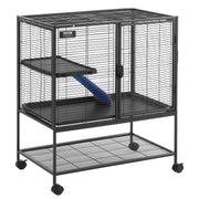 36" Metal Small Animal Cage 2-Tier Rolling Ferret Cage with Tray A Ramp V952-JSXDL322233IWSCUUV0