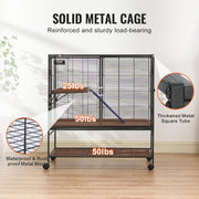 39" Metal Small Animal Cage 2-Tier Rolling Ferret Cage with Tray A Ramp V952-JSXDL362439IF6COGV0