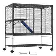 39" Metal Small Animal Cage 2-Tier Rolling Ferret Cage with Tray A Ramp V952-JSXDL362439IF6COGV0