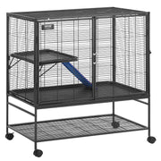 39" Metal Small Animal Cage 2-Tier Rolling Ferret Cage with Tray A Ramp V952-JSXDL362439IF6COGV0