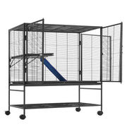 39" Metal Small Animal Cage 2-Tier Rolling Ferret Cage with Tray A Ramp V952-JSXDL362439IF6COGV0