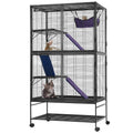 64.6" Metal Small Animal Cage 4-Tier Rolling Ferret Cage with Tray 3 Ramps V952-JSXDL362463IRPIZQV0
