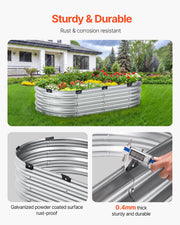 Metal Raised Garden Bed 4x2x1 ft Outdoor Galvanized Planter Box Silver V952-JSYHZZC421FT2BQAHV0