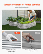 Metal Raised Garden Bed 4x2x1 ft Outdoor Galvanized Planter Box Silver V952-JSYHZZC421FT2BQAHV0