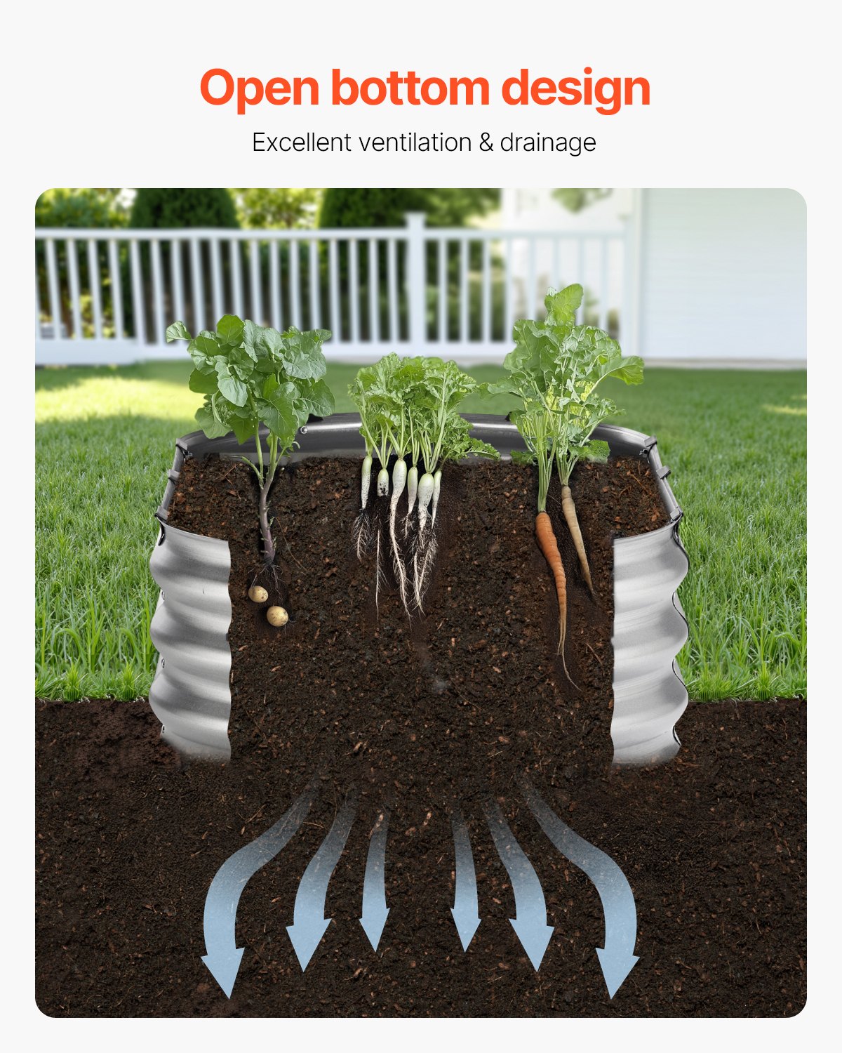 Metal Raised Garden Bed 4x2x1 ft Outdoor Galvanized Planter Box Silver V952-JSYHZZC421FT2BQAHV0