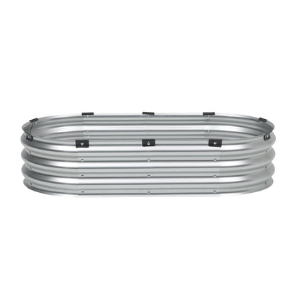 Metal Raised Garden Bed 4x2x1 ft Outdoor Galvanized Planter Box Silver V952-JSYHZZC421FT2BQAHV0