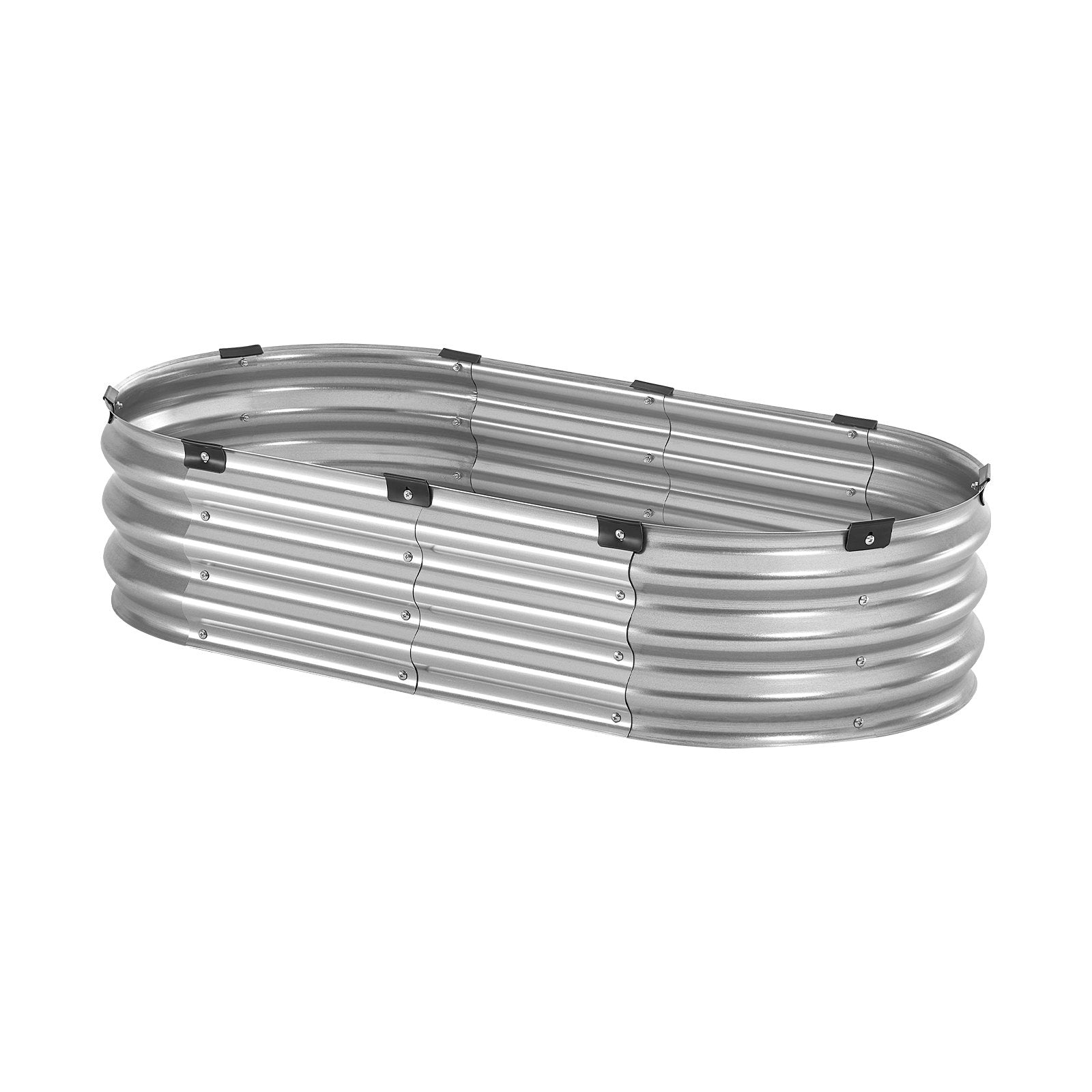 Metal Raised Garden Bed 4x2x1 ft Outdoor Galvanized Planter Box Silver V952-JSYHZZC421FT2BQAHV0