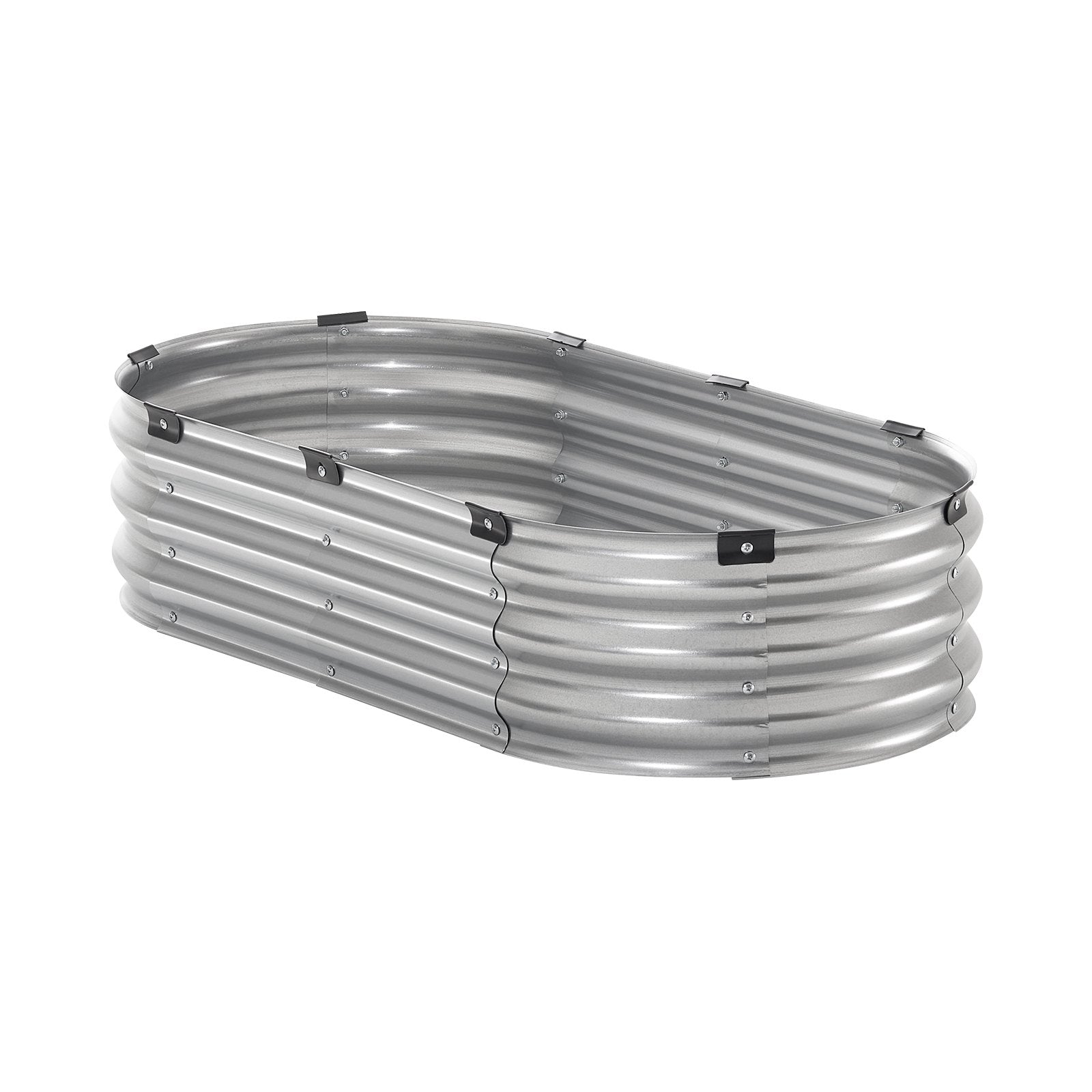 Metal Raised Garden Bed 4x2x1 ft Outdoor Galvanized Planter Box Silver V952-JSYHZZC421FT2BQAHV0