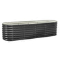 Metal Raised Garden Bed, 2.4 x 0.6 x 0.6 m Oval Outdoor Galvanized Planter Garden Box, Open Bottom Design, V952-JSYHZZCTYXSH1MOSL002V0