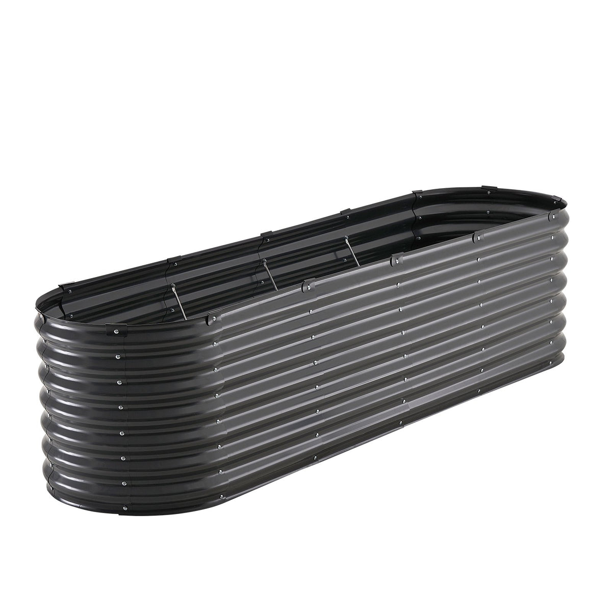 Metal Raised Garden Bed, 8 x 2 x 2 ft Outdoor Galvanized Planter Box, with Open Bottom, Large Oval Planter V952-JSYHZZCTYXSH1MOSLV0