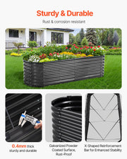 Metal Raised Garden Bed, 8 x 2 x 2 ft Outdoor Galvanized Planter Box, with Open Bottom, Large Oval Planter V952-JSYHZZCTYXSH1MOSLV0