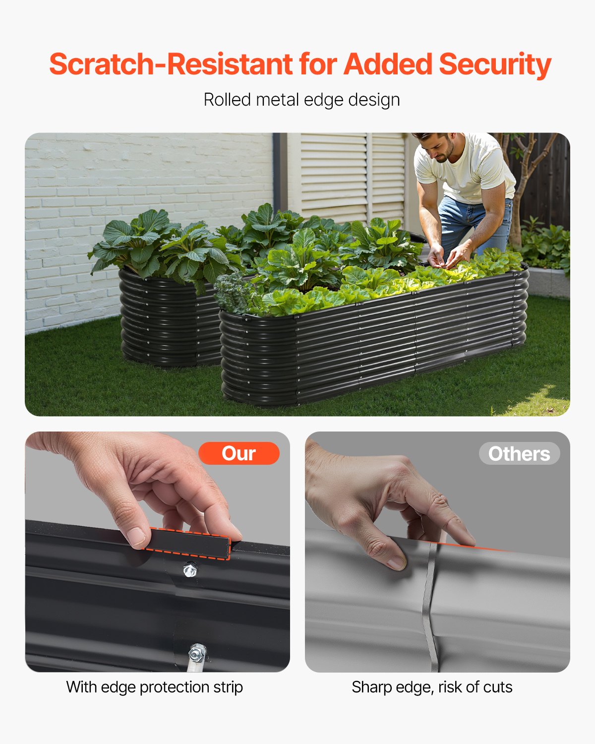 Metal Raised Garden Bed, 8 x 2 x 2 ft Outdoor Galvanized Planter Box, with Open Bottom, Large Oval Planter V952-JSYHZZCTYXSH1MOSLV0