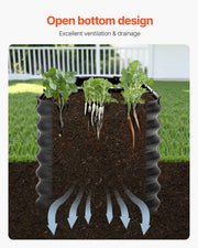 Metal Raised Garden Bed, 8 x 2 x 2 ft Outdoor Galvanized Planter Box, with Open Bottom, Large Oval Planter V952-JSYHZZCTYXSH1MOSLV0