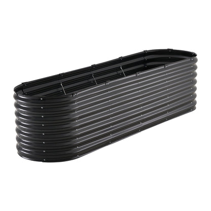 Metal Raised Garden Bed, 8 x 2 x 2 ft Outdoor Galvanized Planter Box, with Open Bottom, Large Oval Planter V952-JSYHZZCTYXSH1MOSLV0