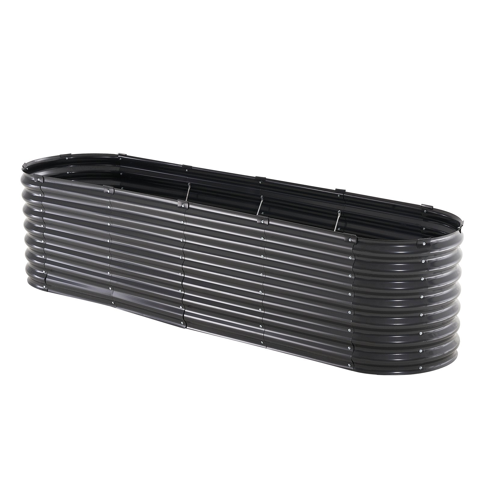 Metal Raised Garden Bed, 8 x 2 x 2 ft Outdoor Galvanized Planter Box, with Open Bottom, Large Oval Planter V952-JSYHZZCTYXSH1MOSLV0