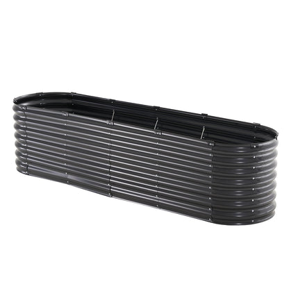 Metal Raised Garden Bed, 8 x 2 x 2 ft Outdoor Galvanized Planter Box, with Open Bottom, Large Oval Planter V952-JSYHZZCTYXSH1MOSLV0