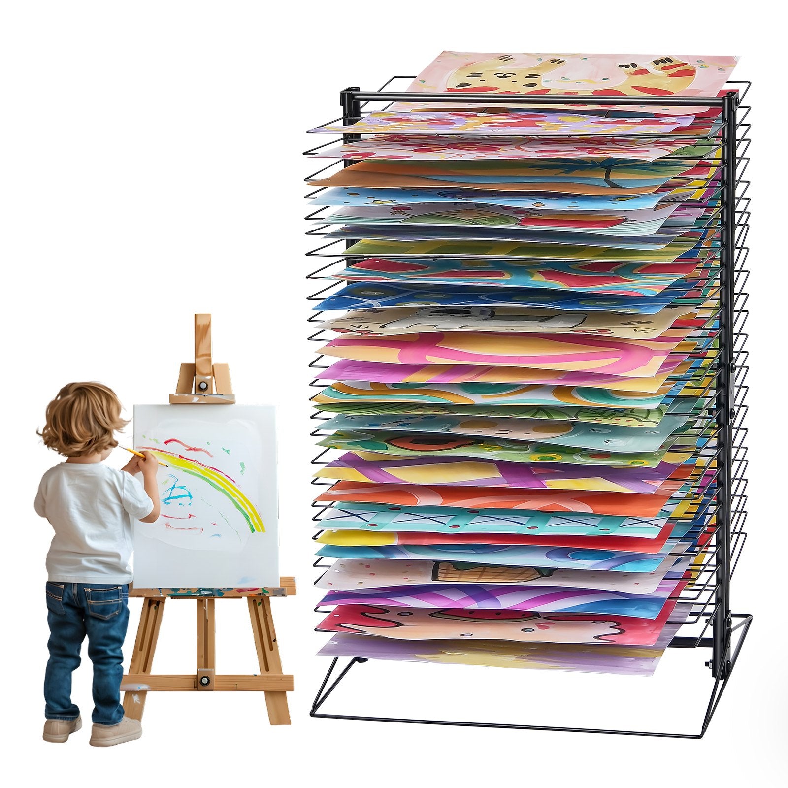 Art Drying Rack 50 Removable Shelves Painting Drying Rack for Classroom V952-JSYSGZJHSTGL8R5FMV0